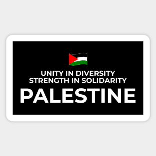 Unity in diversity, strength in solidarity - Palestine (Dark) Sticker